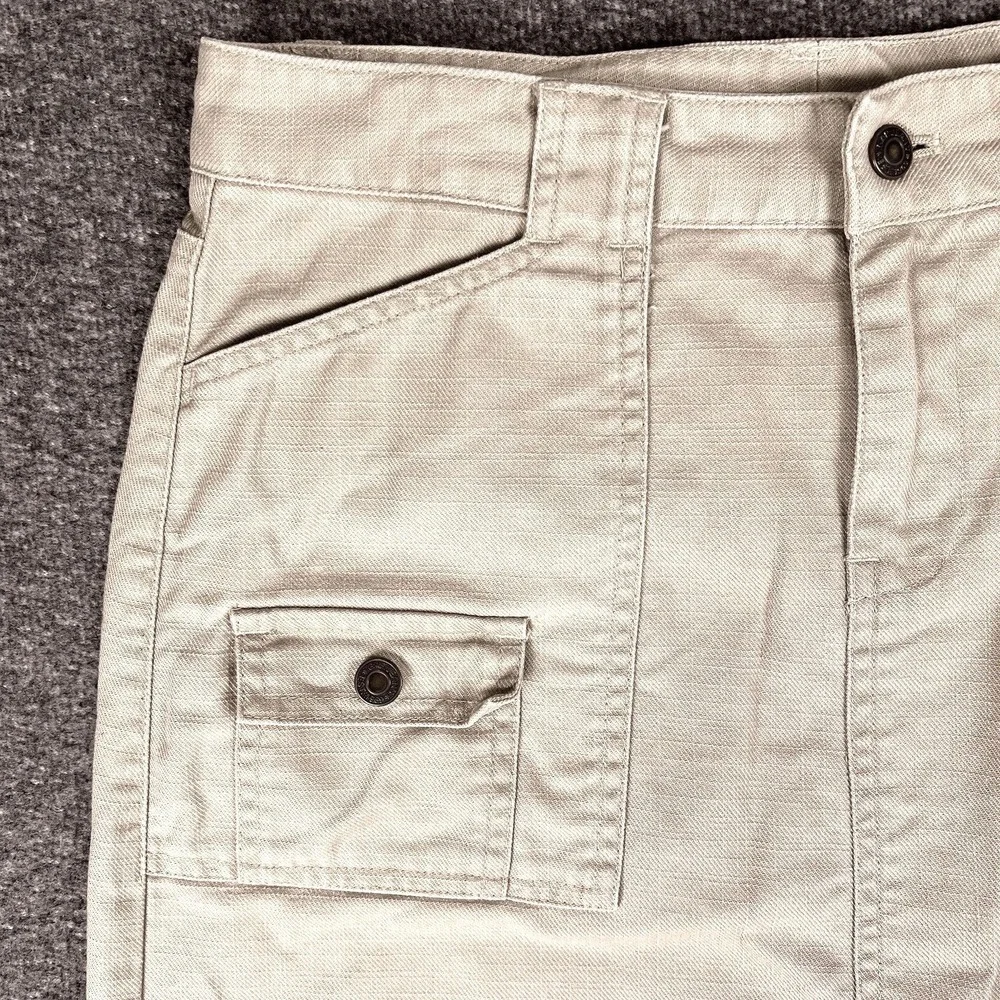 Vintage‎ Y2k GAP Skirts Womens 2 Beige A-Line Khakis Cargo Slitted Denim 28x25.5